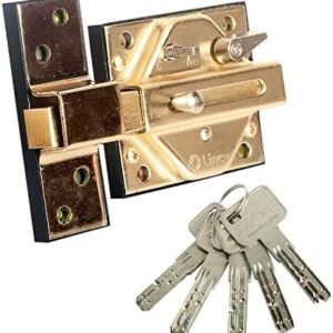 Lince Cerrojo 7930RHL I Cerrojo reforzado en color oro 74x85mm I I ALTA Seguridad garantizada en tu vivienda I Protección anti impresión, antibumping, antiganzúa.  Amazon.es Jardín