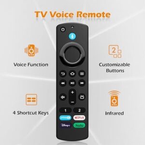 Amazon Fire TV Control remoto de voz de repuesto para Smart TVs Cube/TV Stick/TV Stick (4K, 4K Max), TV Stick Lite, Smart TV 3ª generación, para todos los televisores inteligentes Insignia/Toshiba/Pioneer