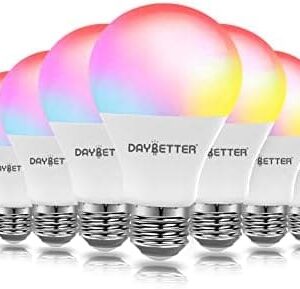 Bombillas inteligentes 10 unidades, Alexa, WiFi, RGBCW que cambia de color A19 9W 800LM, Alexa y Google Assistant, 2.4 GHz DAYBETTER