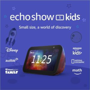 Amazon Alexa Echo Show 5 Kids (modelo más reciente), Diseñado para niños y cuenta con control parental, Galaxia