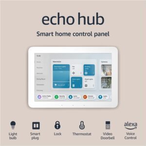 Amazon Echo Hub | Panel de Smart Home de 8” con Alexa | Compatible con miles de dispositivos