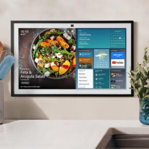 Amazon Echo Show 21 (último modelo). Hub para cocina Full HD de 21″ para organizar el hogar, con Fire TV integrado y control remoto por voz Alexa