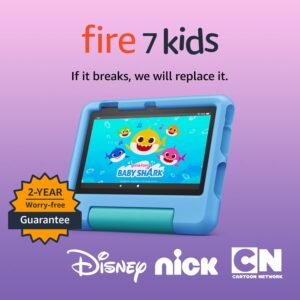 Amazon Tablet Fire 7 Kids, 7", edades de 3-7, con contenido sin anuncios que les encanta a los niños, garantía de 2 años sin preocupaciones, controles parentales, 16 GB, azul