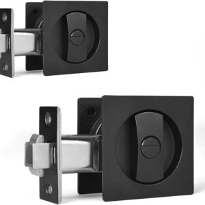 Cerrojo puerta corredera cuadrado negro DIHER