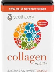 Youtheory Colágeno + biotina, 390 tabletas, suministro para 65 días