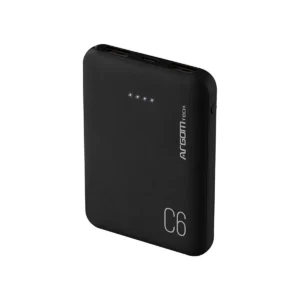 POWER BANK ARGOM 6000 ARG-PB-1136 WITH CABLE NEGRO