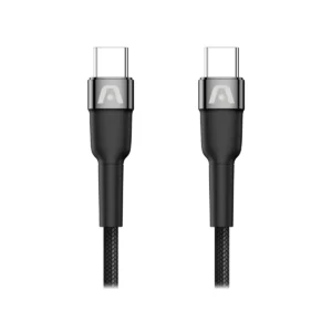 CABLE ARGOM CB-0047BK TYPE-C TO TYPE-C 65 W NYLON 1.8M BLACK